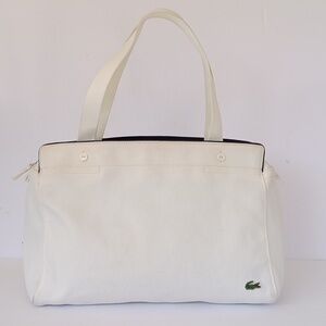 Lacoste Pique White Handbag/Purse